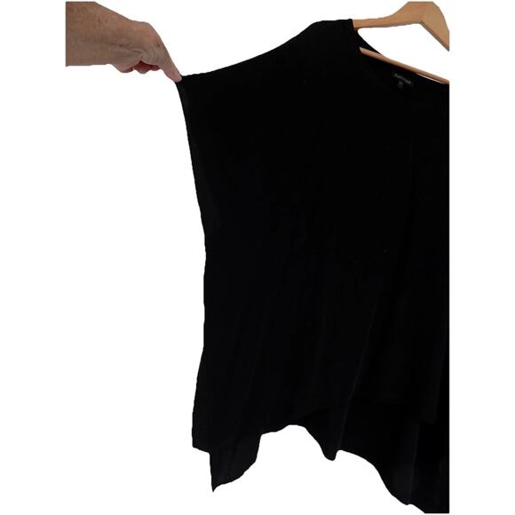 Eileen Fisher black silk tunic top size Large - Picture 2 of 5